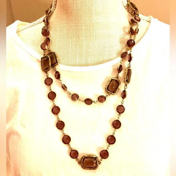 CHANEL Vintage 1981 Chiclet Amethyst Sautoir-Style Necklace - Picture 2 of 14